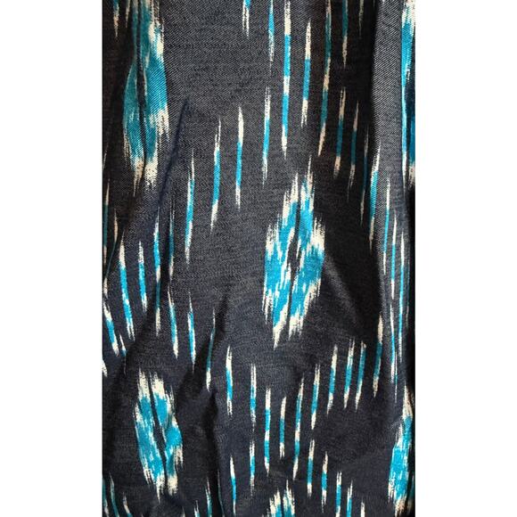 Tommy Hilfiger Skirt Womens Size 10 Blue Ikat Midi A-Line Flowy Side Zip New - Picture 3 of 10